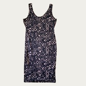 Lily White Tribal Print Bodycon Dress Size Large